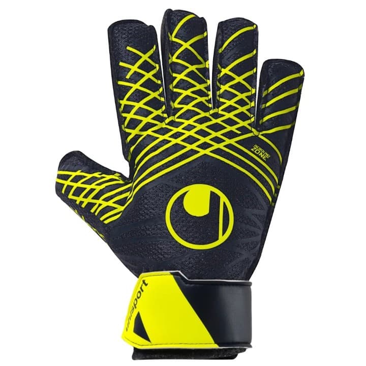 Luva De Goleiro Uhlsport Prediction Starter Soft - Azul Marinho e Amarelo