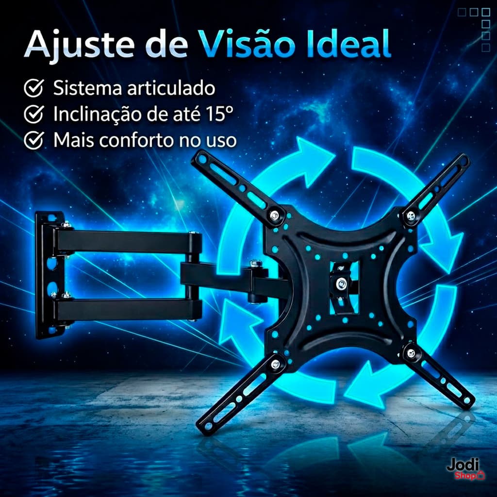Suporte TV Aço Resistente com Design Slim e Ajuste Articulado Completo