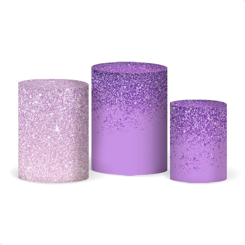 Capas Trio Cilindro P M G Sublimado Glitter Tons Pasteis Black Dourado Festa