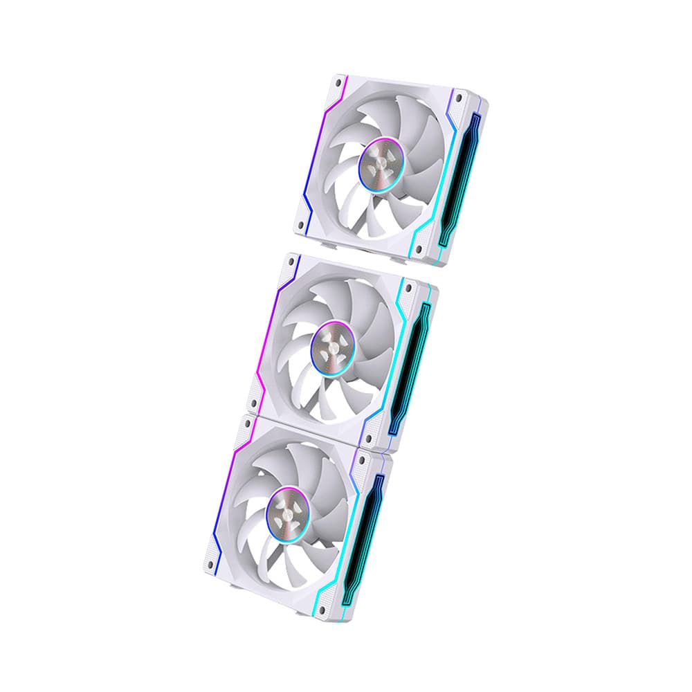 Kit 3 Fans Fortrek Twister Unifans Wireless ARGB Branco