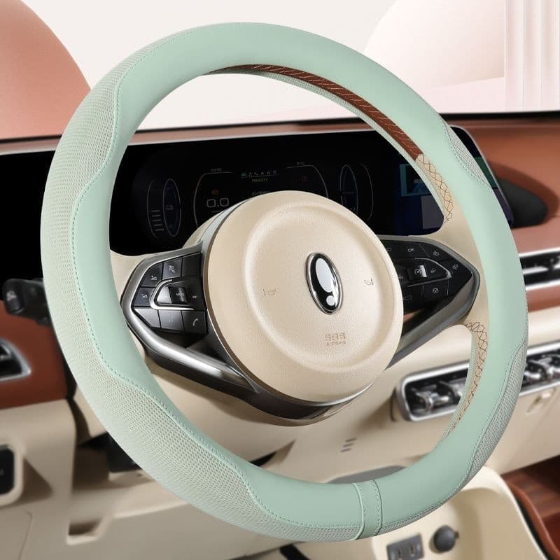 Capa de volante de malha respirável carro respirável seda gelo Ultra-fino alça capa quatro estações Universal antiderrap