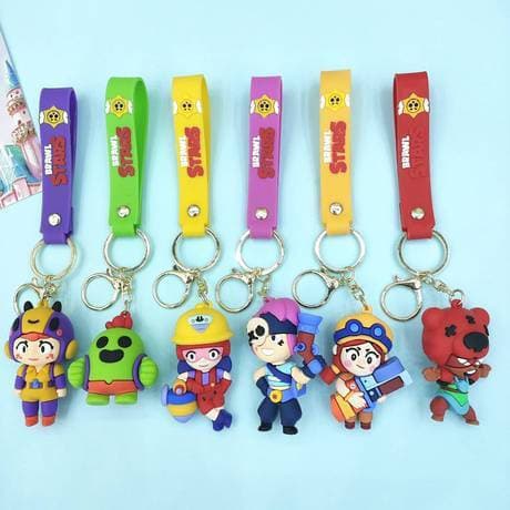 (18 Estilos) Jogo Brawl Stars Boneca Chaveiro Pingente Bolsa Carro Spike Penny Jesse
