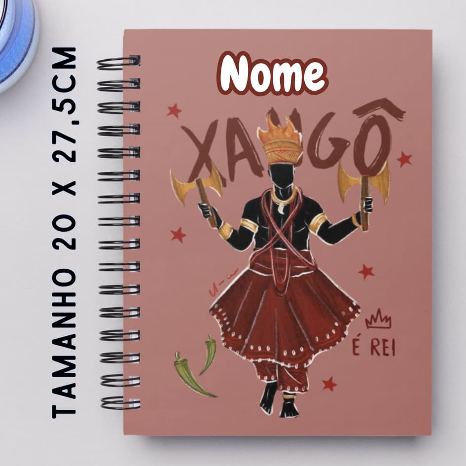 Caderno Personalizado Orixá Xangô - Tamanho 20x27,5