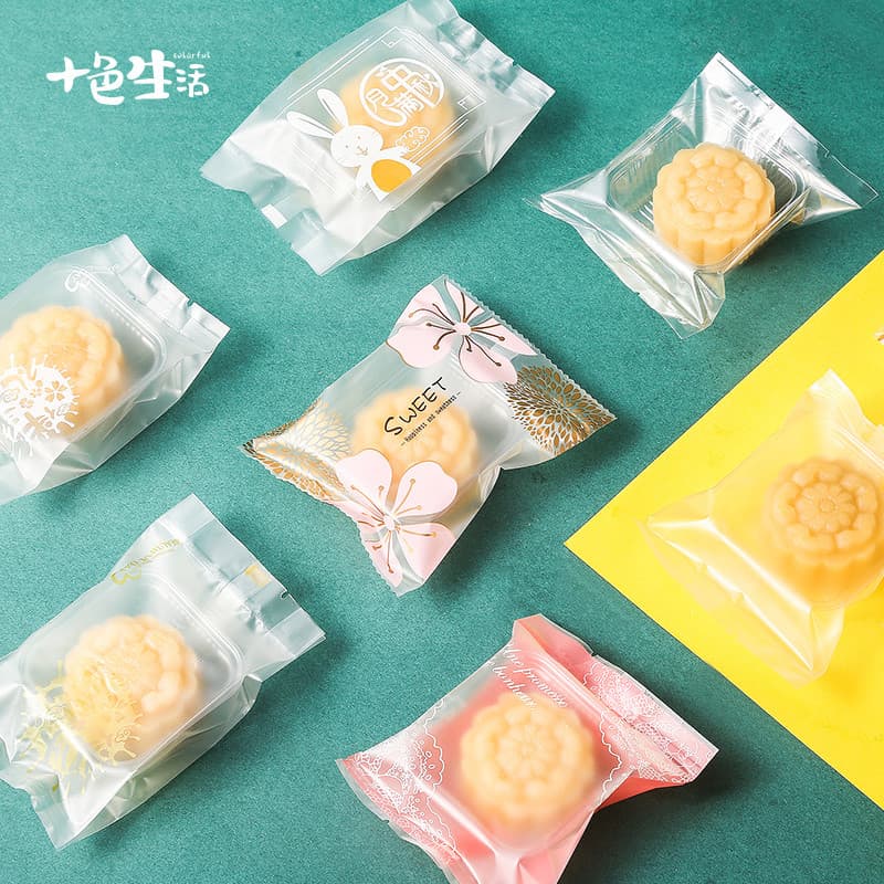 50g 75g 100g Mid-Autumn Festival Mooncake Embalagem Saco Snowskin Mooncake Mung Bean Bolo Abacaxi Bolo Saco Bandeja Infe