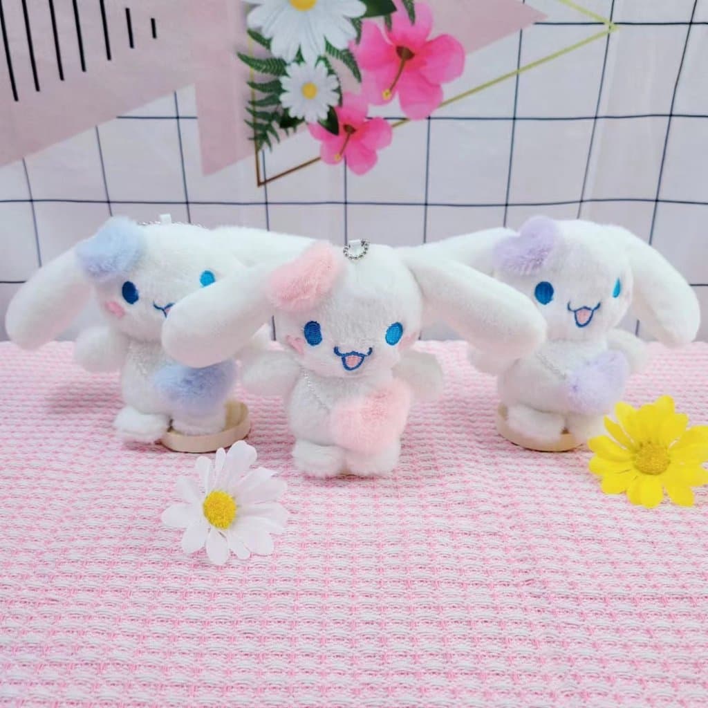 Influenciador venda quente canela cão brinquedo de pelúcia pingente boneca chaveiro saco acessórios presente de casament