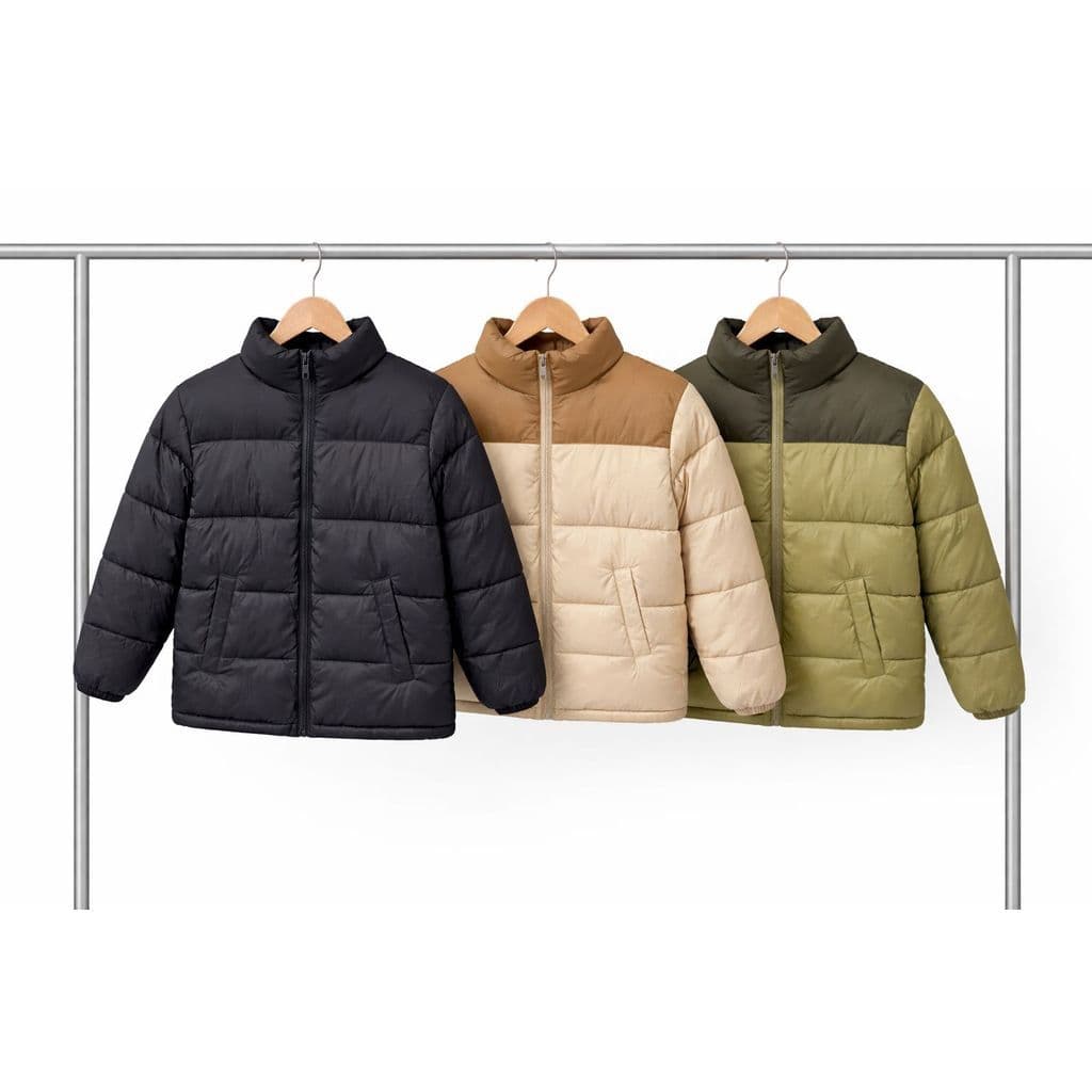 Jaqueta Bobojaco punho Elastico puffer Infantil Grosso especial pra frio com capuz unissex