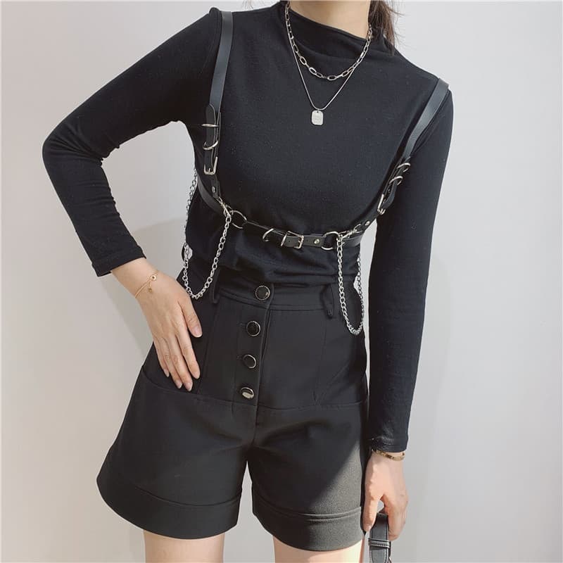 Ins Punk cinto feminino cintura corrente cinta com JK vestido corpo corrente Hip Hop escuro estilo funcional decoração