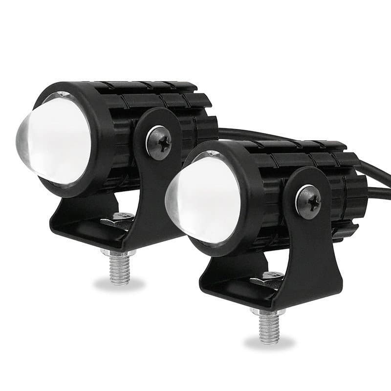 Farol de motocicleta LED à prova d'água de dupla cor 12-80V, mais vendido, com feixe alto e baixo integrados, à prova d'