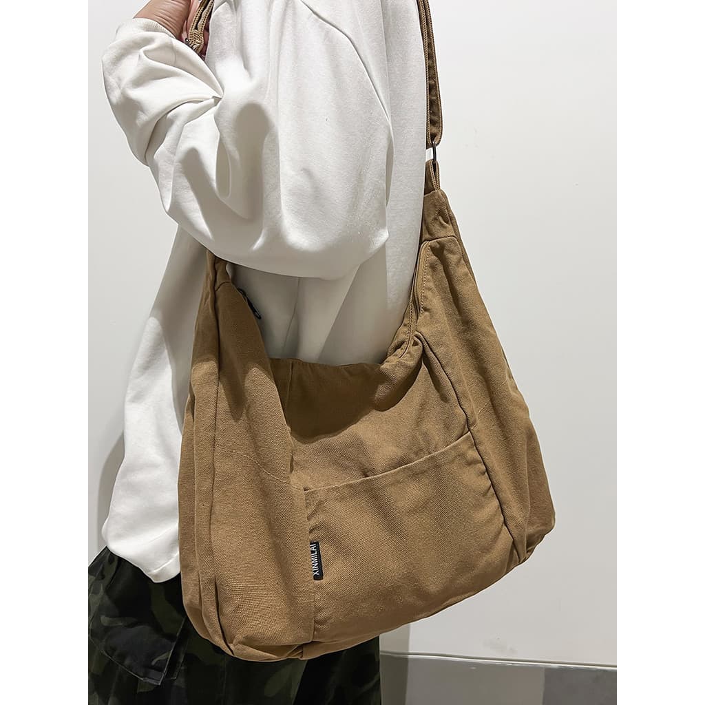 Bolsa mensageiro meninos japonês Retro bolsa de lona 2026 primavera verão Casual bolsa de ombro feminina leve simples mo