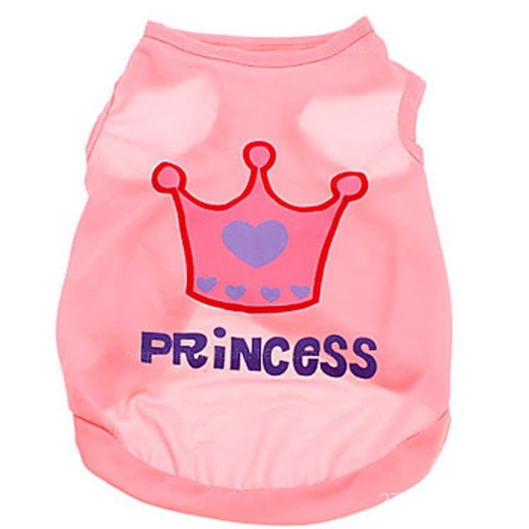 Suprimentos para Animais de Estimação: Roupas para Cães e Gatos no Atacado, Colete Rosa com Estampa de Coroa para Cães P