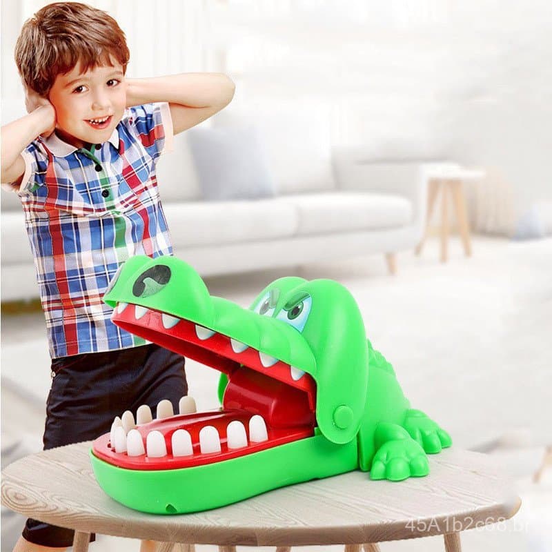 Brinquedo de crocodilo grande que morde os dedos, brinquedo de cachorro feroz que morde a mão, jogo de puxar dentes de t