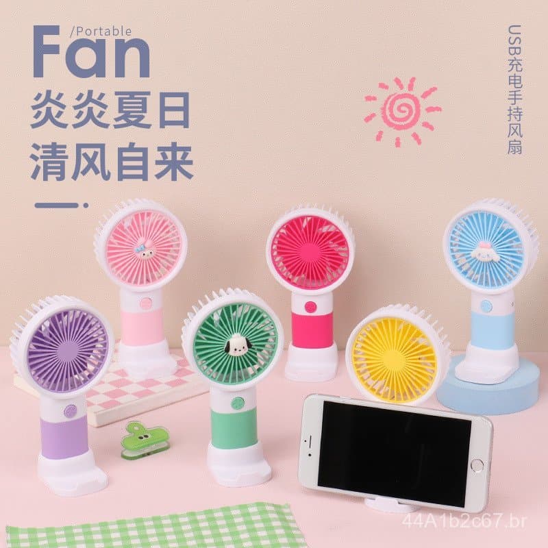 Novo Ventilador Portátil Recarregável de Verão para Dormitórios de Estudantes, Mini Ventilador de Mesa Portátil com Logo