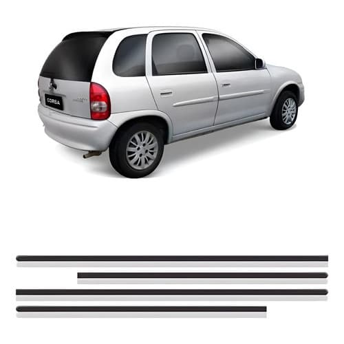 Jogo Friso Lateral Corsa Hatch Super 94 97 4pts Fino 2022a Preto 366375