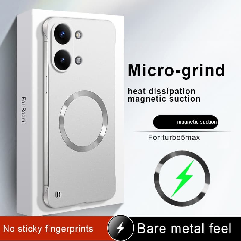Capa Magnética Sem Moldura compatível com XiaoMi POCO M8 F8 Ultra X8 Pro Max, Capa Ultra Fina de PC Pintada em Metal, Ac