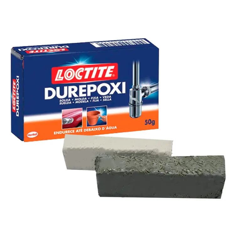Durepoxi Massa Adesivo 50g Para Metal Vidro Cerâmica Mármore Cor Cinza