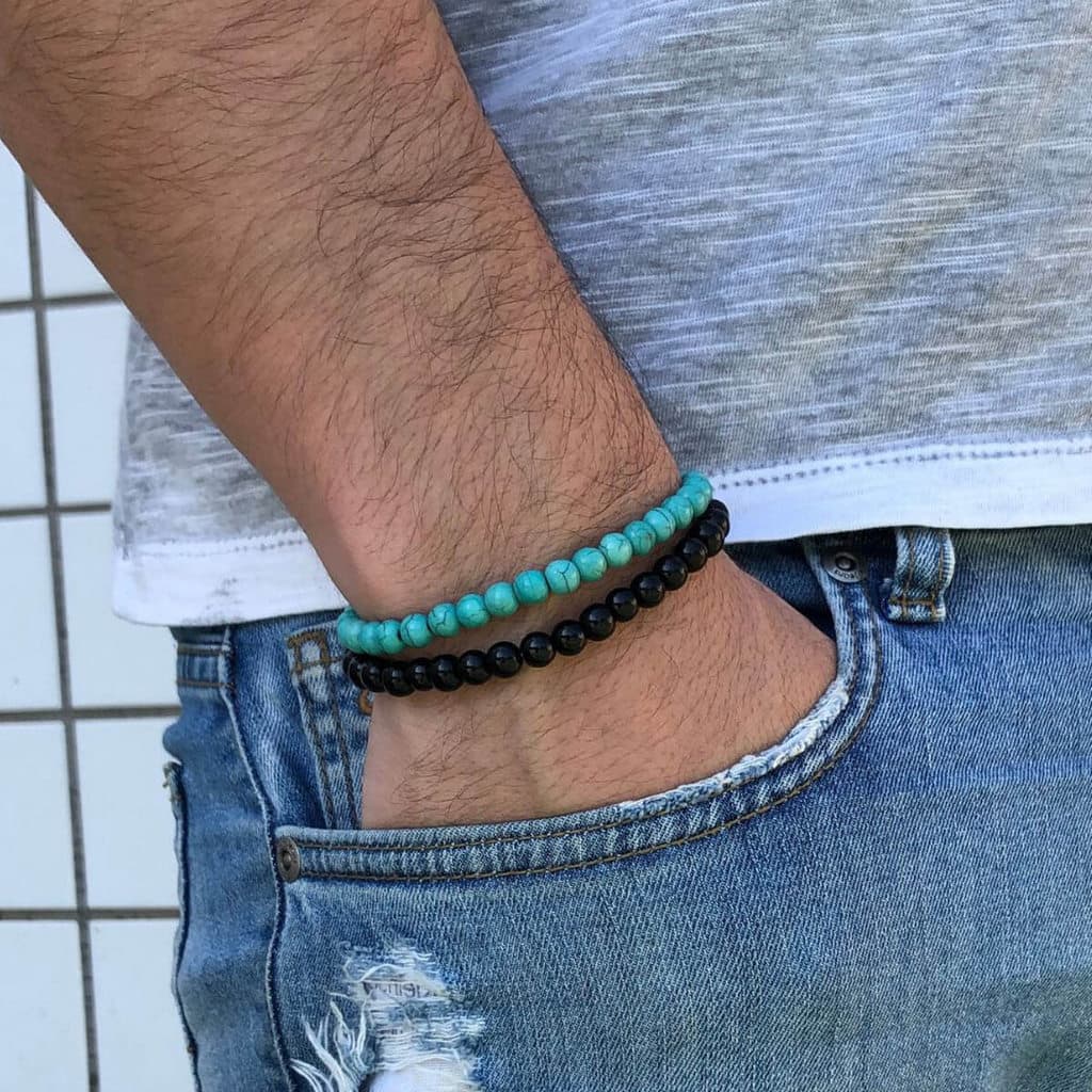 Kit Pulseira Masculina Blue and Black