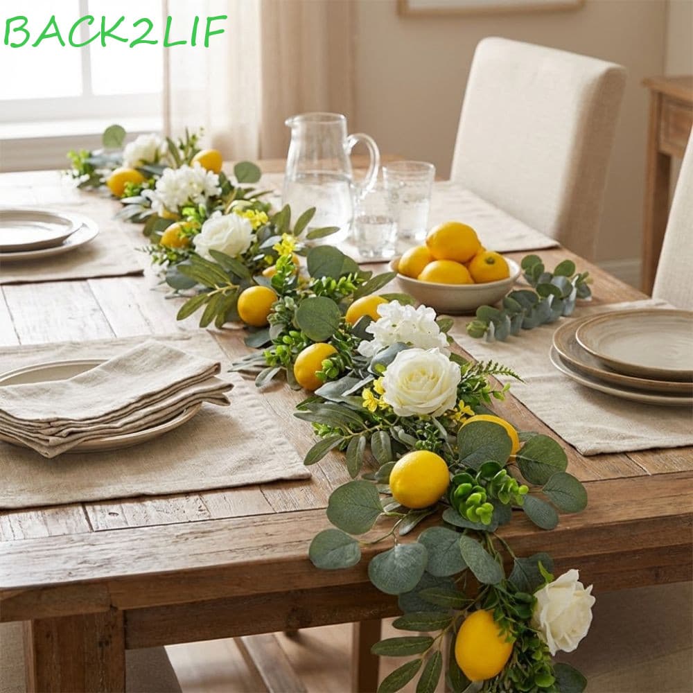 Guirlanda De Limão Artificial BACK2LIF , Folhas De Eucalipto Realistas , Decoração De Videira , Realista