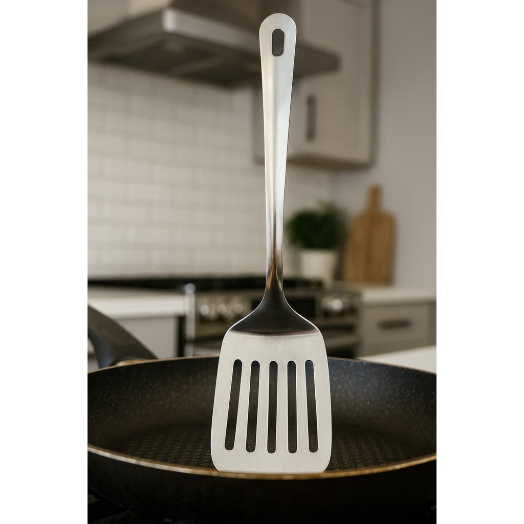 Espátula Inox Gourmet Profissional – Aço Inoxidável Resistente para Cozinha