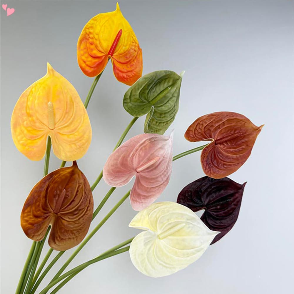 1 Peça De Material PU Flores De Antúrio Artificiais Falsas De 26 Polegadas Para Buquês De Vasos DIY Arranjos De Peças Ce