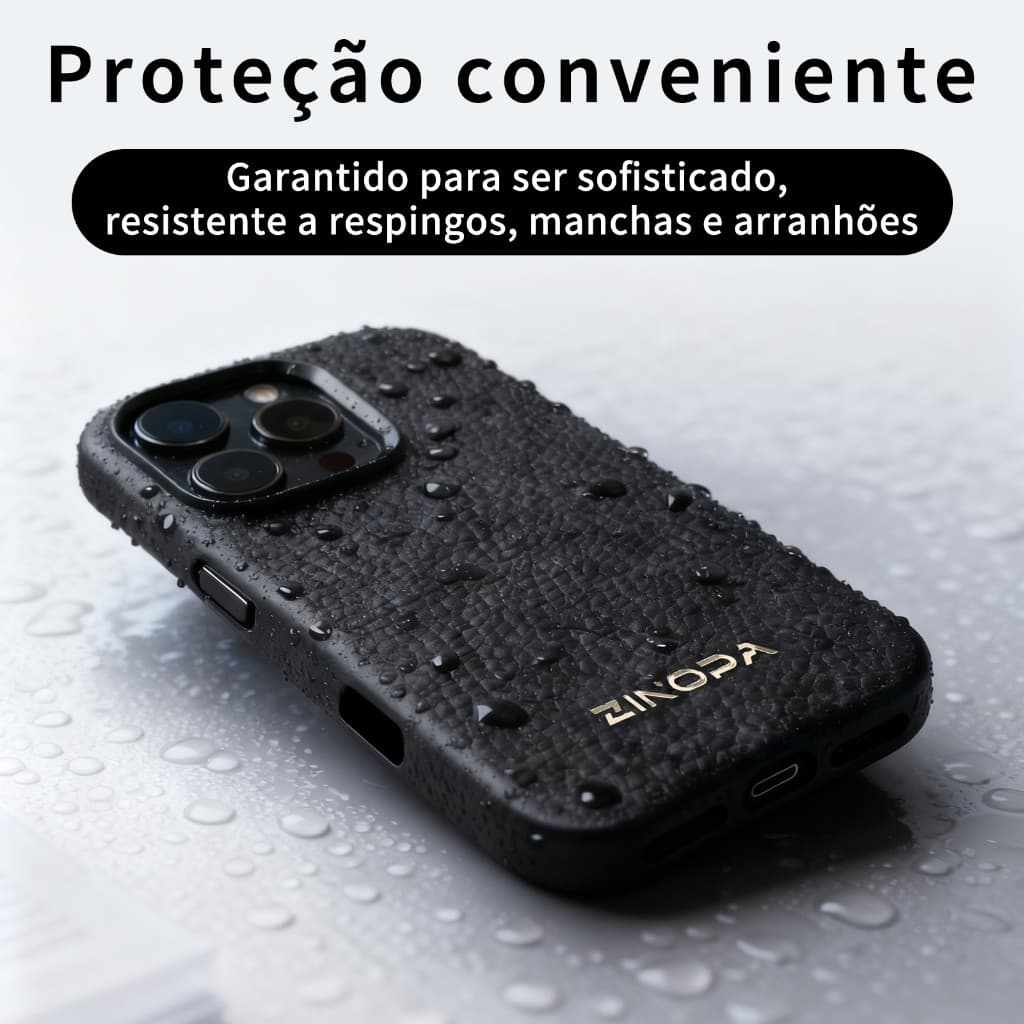 Capa Magsafe de Couro para iPhone 13/14/15/16/17 Pro Max com Adsorção Magnética, Antichoque e Protetor de Câmera