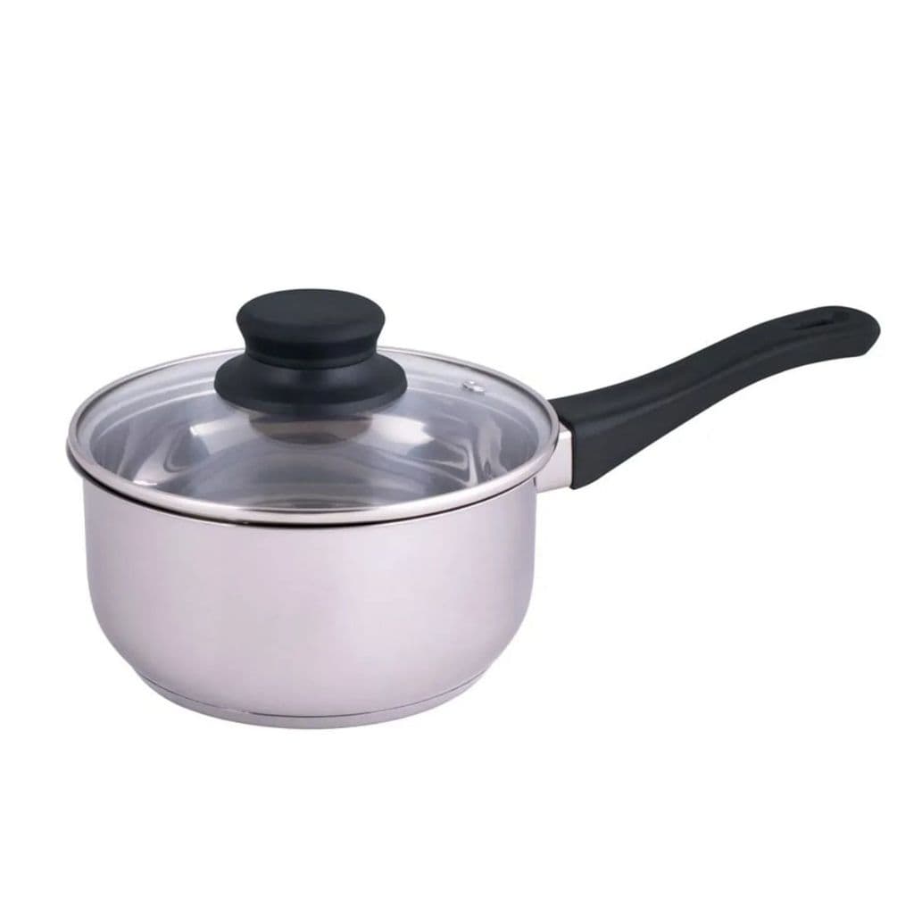 Panela Inox Fundo Triplo 1,5 Litros De 17cm Tampa Vidro