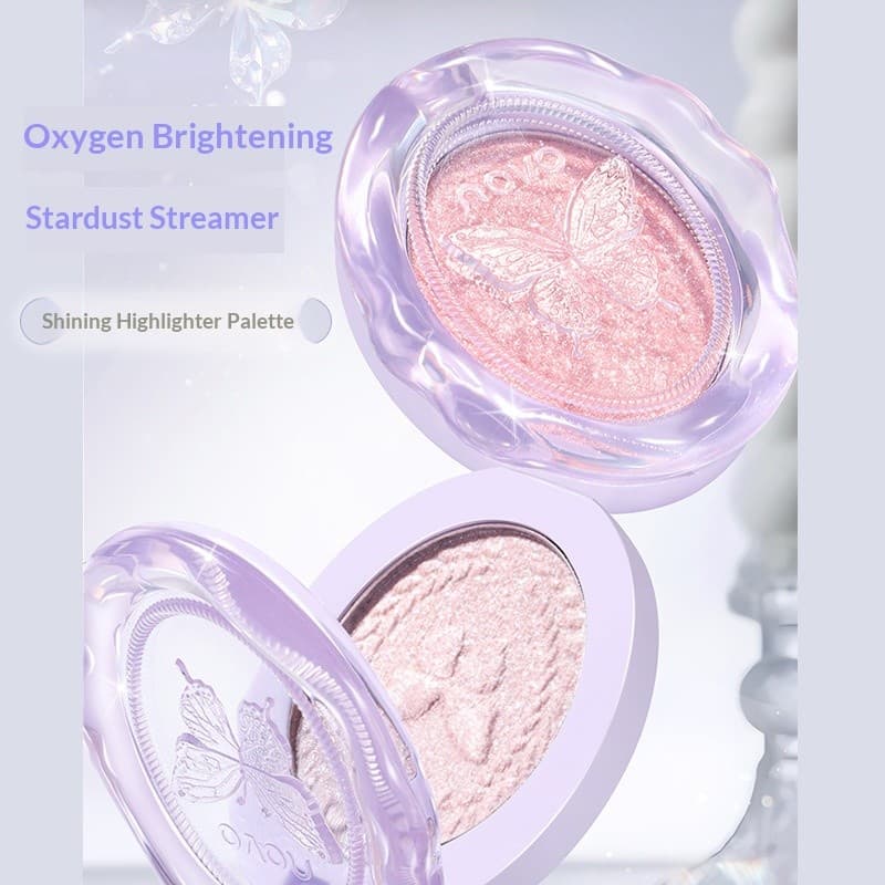 Paleta de sombras monocromáticas de alto brilho com brilho perolado piscando sem poros Paleta de sombras de alto brilho