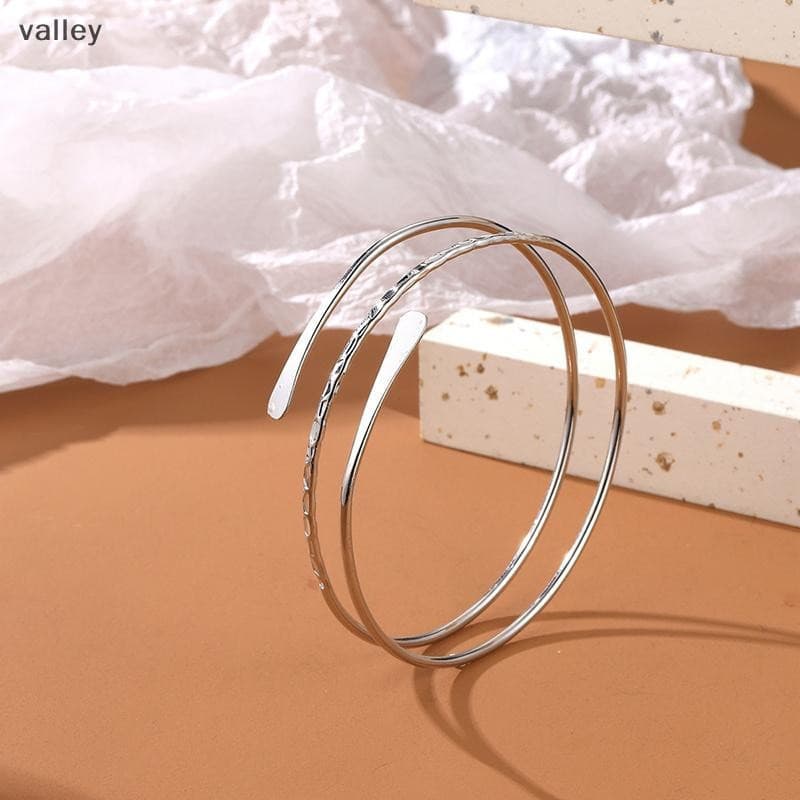 [VLY] Anel De Braço Punk Personalidade Cor Prata Serpentina Metal Vazado Multicamadas Pulseira Suave Para Joias Feminina