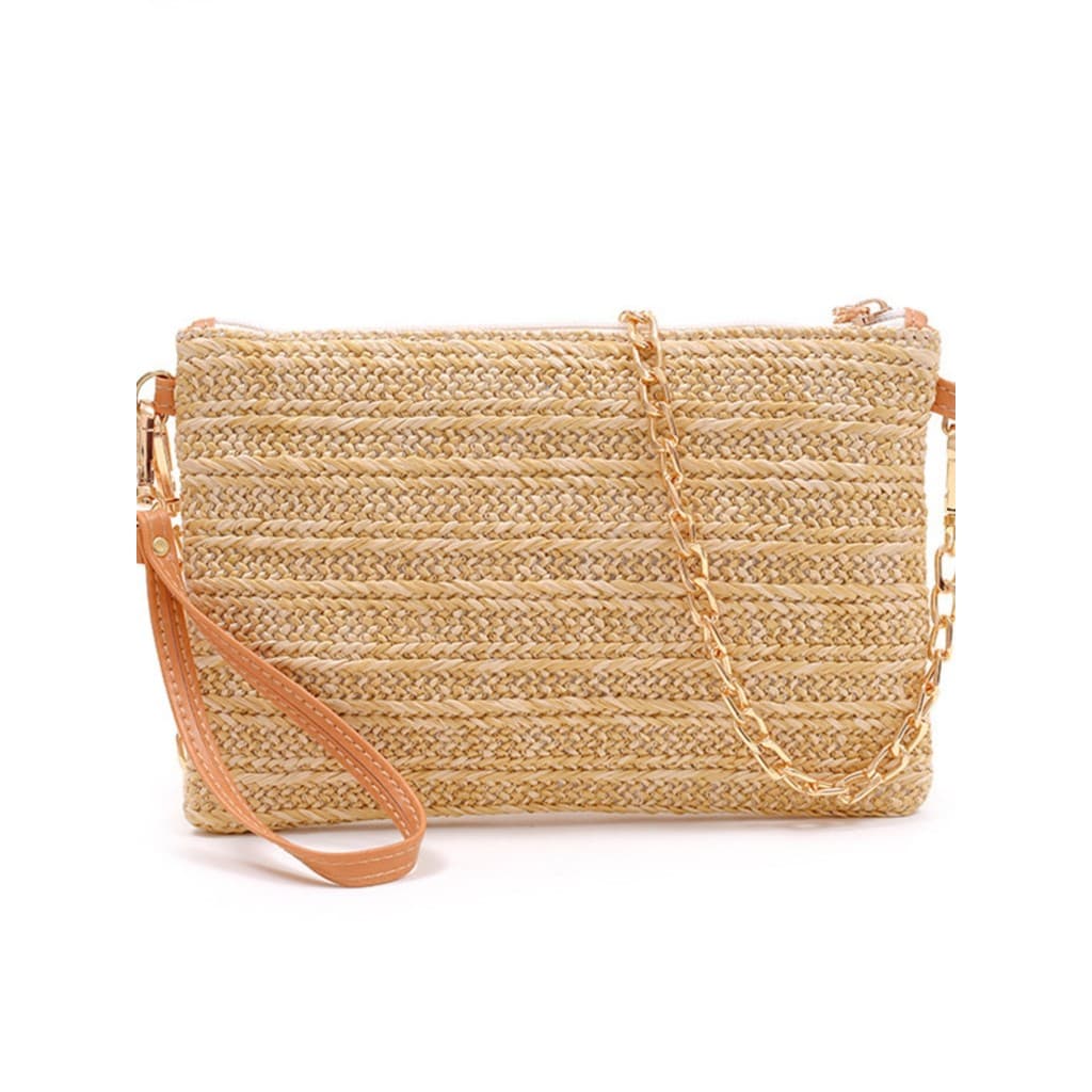 Verão novo estilo saco de palha feminino 2024 palha Crossbody saco Casual feminino corrente praia bolsa feminina