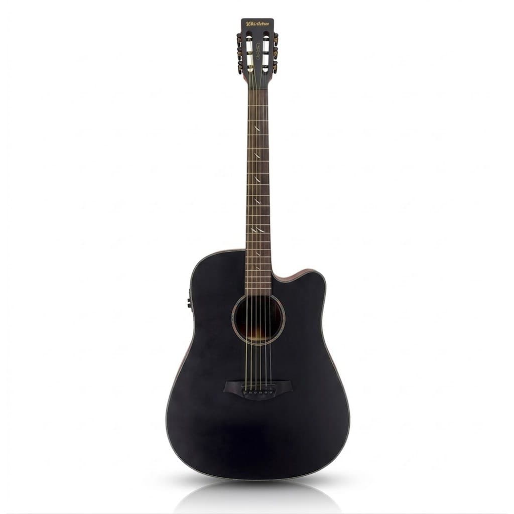 Violão Eletroacústico Aço Waldman Blastone Grand DCEX-641 Black Com Afinador Digital e Equalizador Integrado