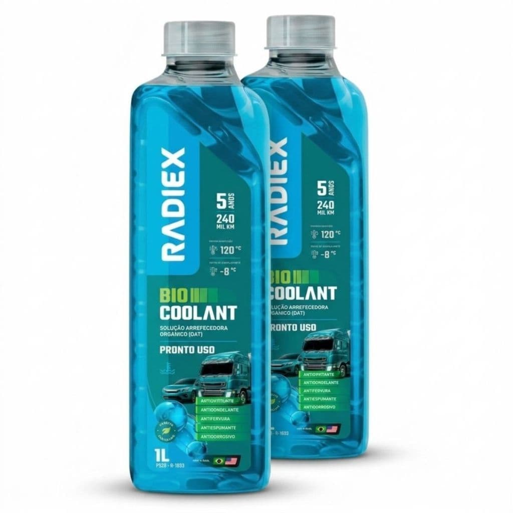 2 Aditivos Bio Coolant Azul 1L Radiex Pronto Uso Para Radiador Fluido De Arrefecimento Sistema