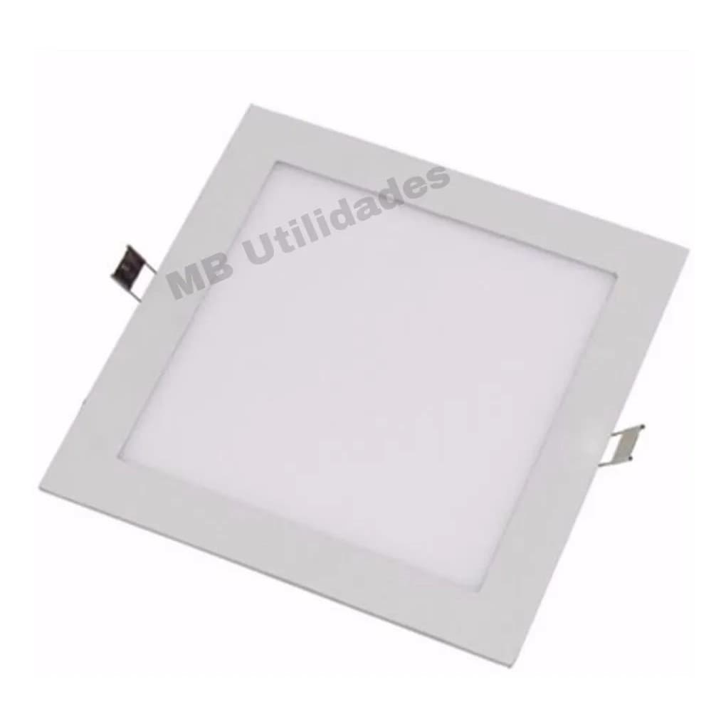 Luminária Plafon Paflon De Led Embutir 18w Quadrado Bivolt