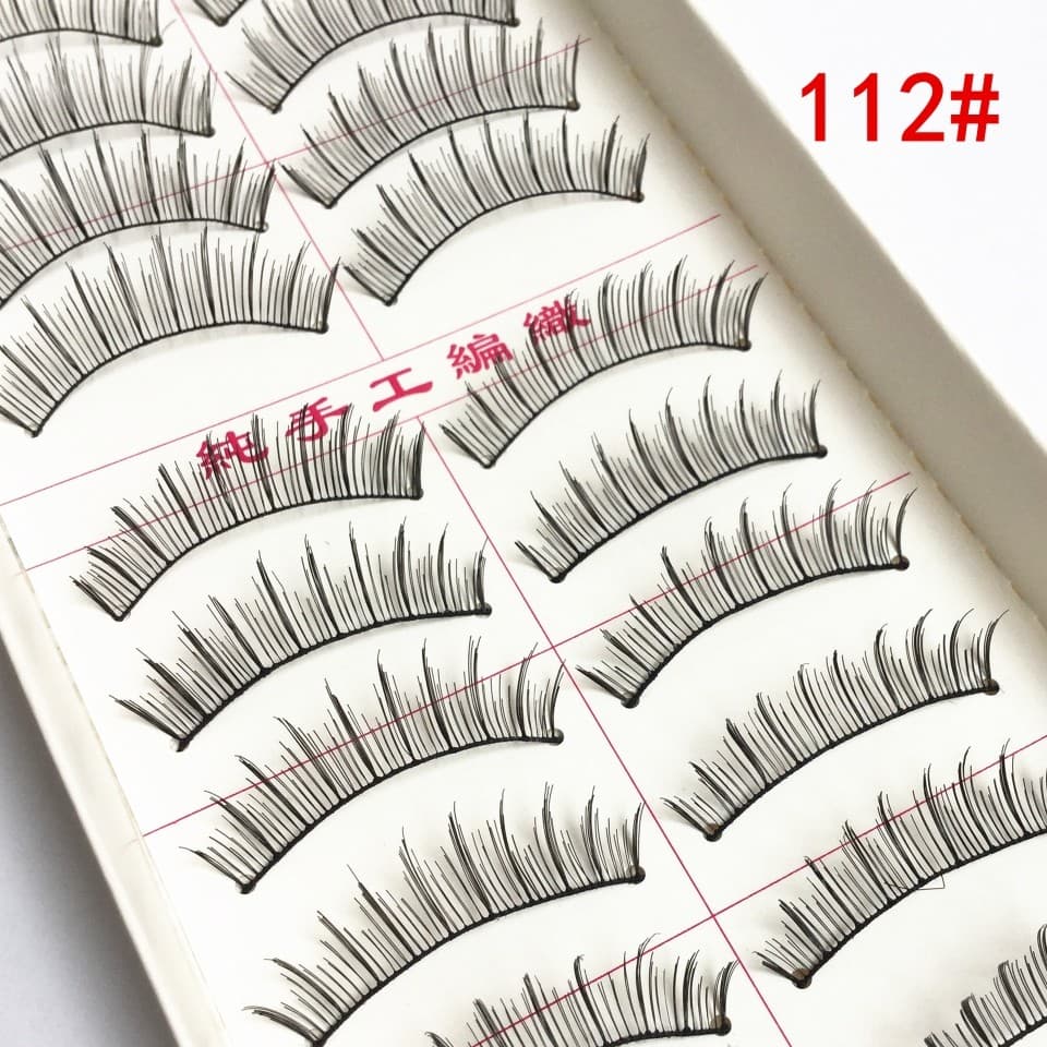 112＃99#假睫毛 Caixa branca/caixa de pó fio de algodão fio macio cílios longos naturais 6 caixas frete grátis