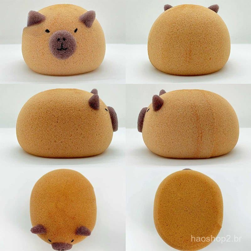 [Scarlett] Capivara Bola De Esponja De Banho Bonito Animal De Desenho Animado Escovas De Chá De Bebê Escova De Limpeza C