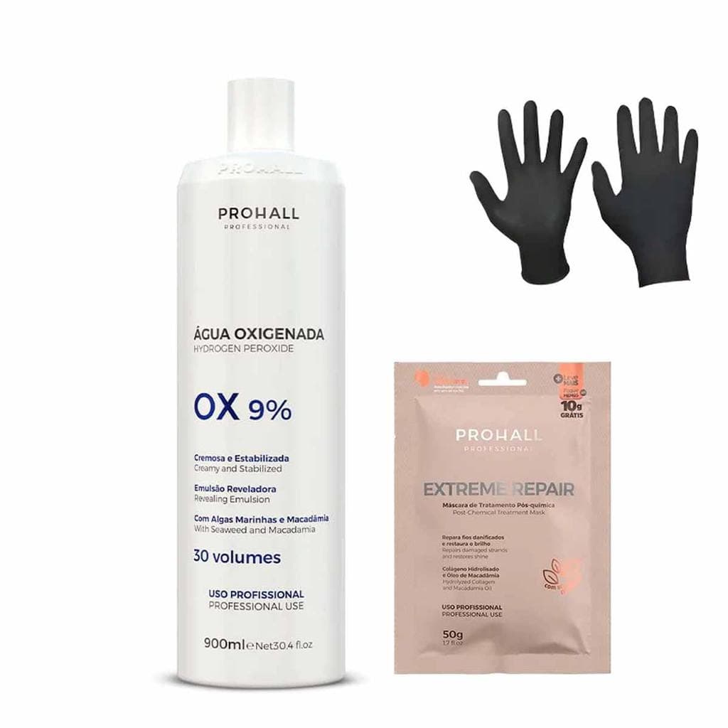 Água Oxigenada OX 30 Volumes Cream Tons Claros E Luminosos Do Loiro Escuro A Loiro Claro 900 Prohall