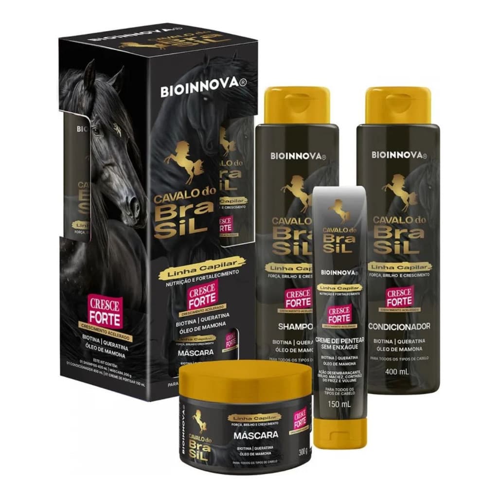 Kit Bioinnova Biotina Queratina Oleo De Mamona