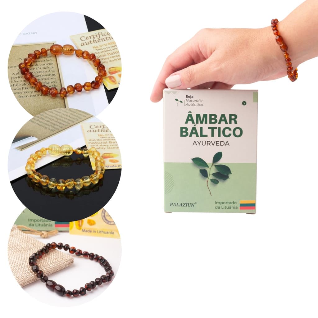 Pulseira Adulta Feminina Masculina Âmbar Báltico Fecho de Rosca Mel Conhaque C Certificado Lituânia