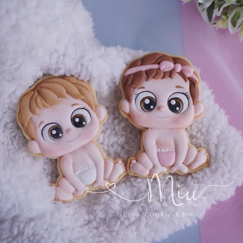 [Vídeo Curso] Professor Wang Xiaomiu Baby Series Bebê Menino Bebê Menina Bebê Desenho Animado Molde de Biscoito de Confe