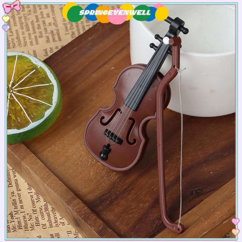 [springevenwell] 1 Conjunto Mini Violino De Plástico Casa De Bonecas Artesanato Decorativo Instrumento Musical Novo