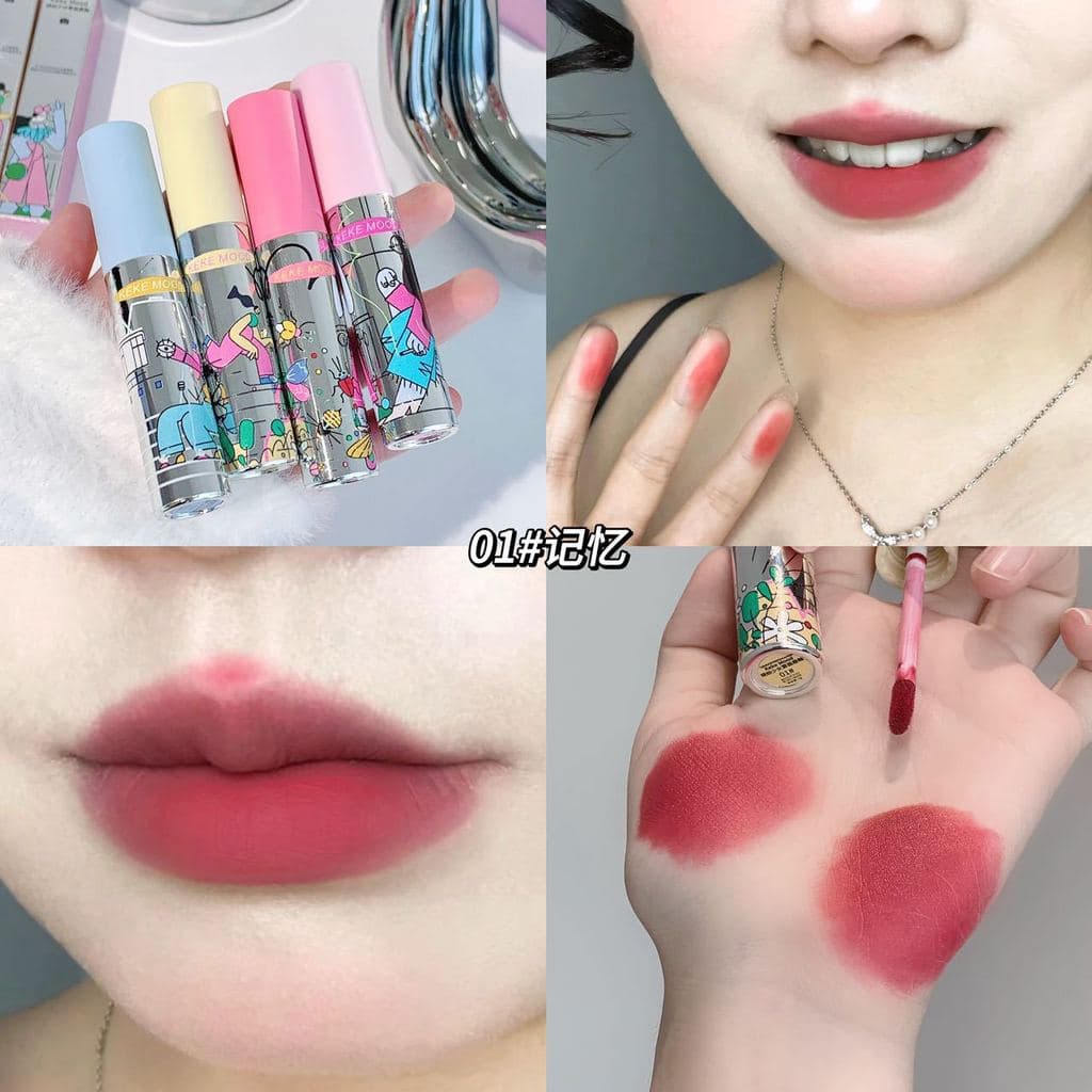 Kekekemood colorido menina fosco esmalte labial veludo fosco produto doméstico maquiagem nicho estudante festa batom esm