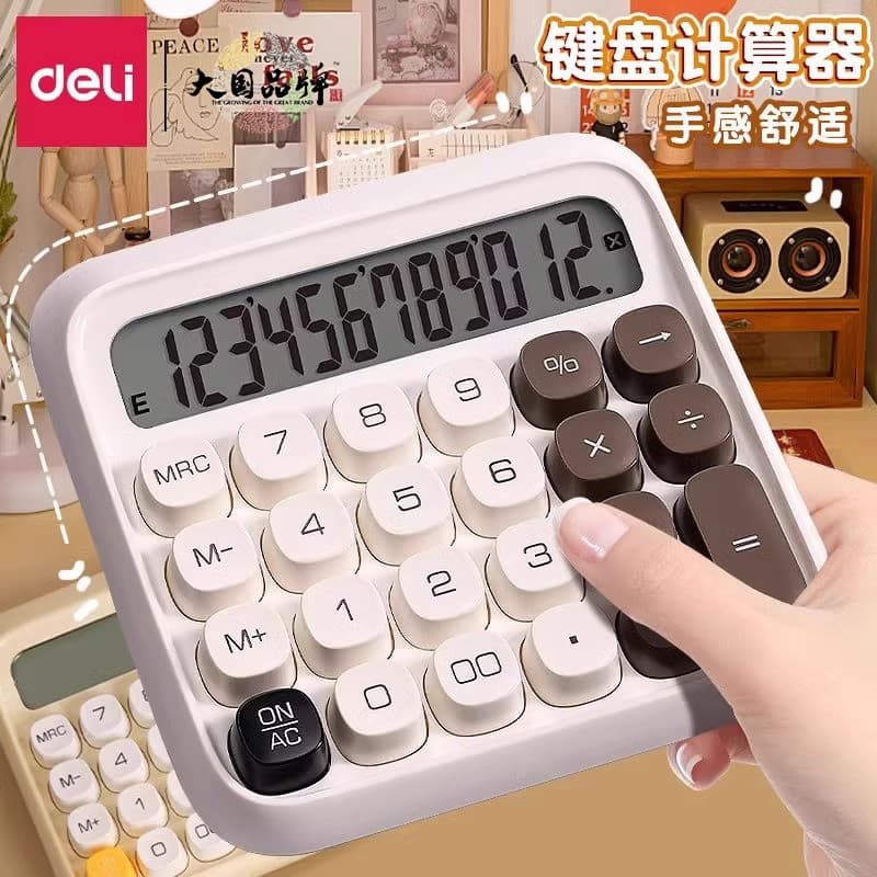 Deli Calculadora de alto aparência Calculadora de teclado alto Alunos universitários usam uso em escritório Calculadora