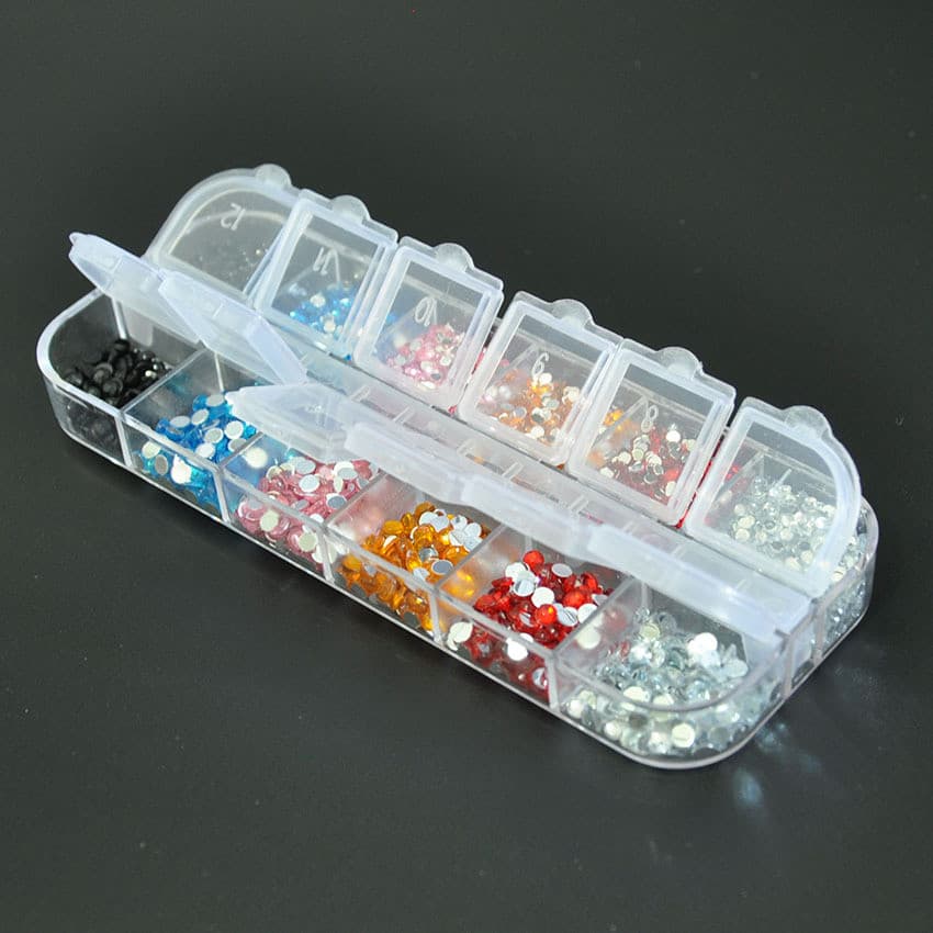 12 cores acrílico cor plana diamante lágrimas olho maquiagem artista palco maquiagem criativa Manicure decoração do preg