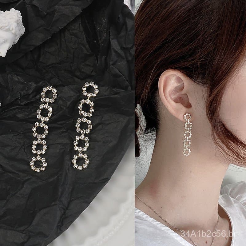 Brincos de prata 925 que afinam o rosto, brincos longos e elegantes com franjas para mulheres, novos acessórios de orelh