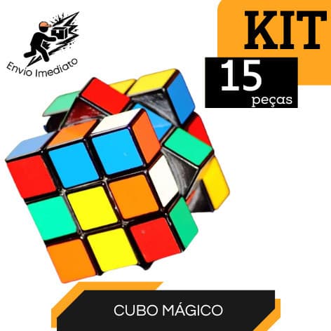 Kit 15 Cubo Mágico 5x5 Grande Brinquedo Quebra Cabeça Infantil Interativo para Criança Adulto