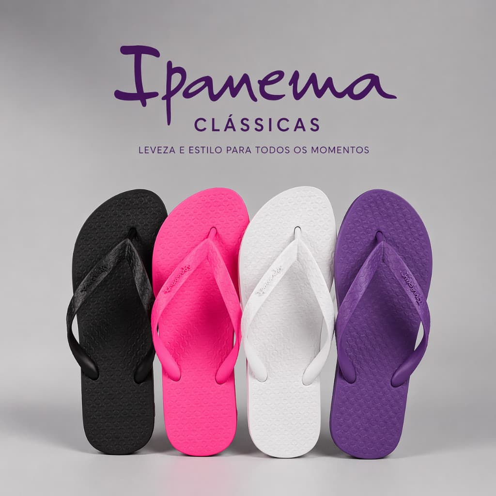 Chinelo Ipanema Clássicas Unissex Confortável Leve Casual Dia a Dia Original