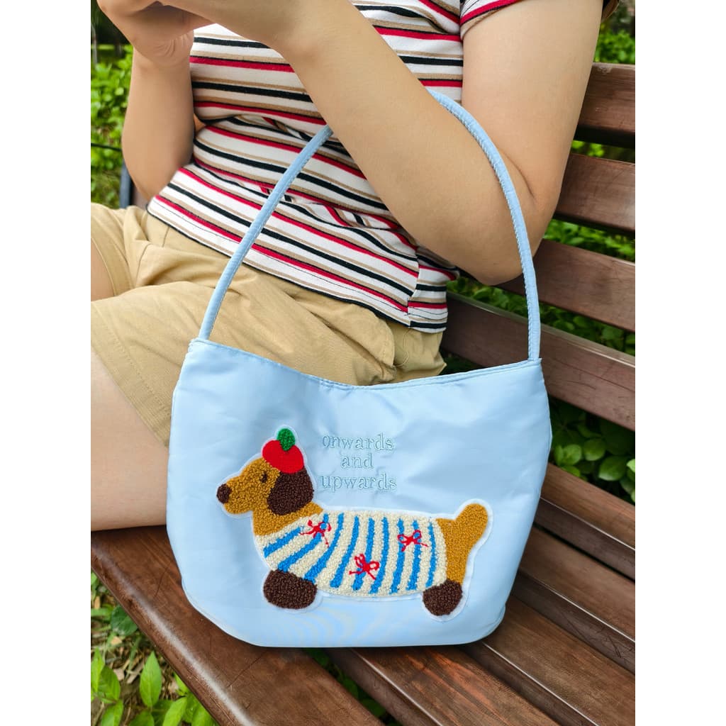 Novo estilo versão coreana bonito Dachshund cão bolsa de ombro senhoras Commuter axilas saco moda All-Match grande-
