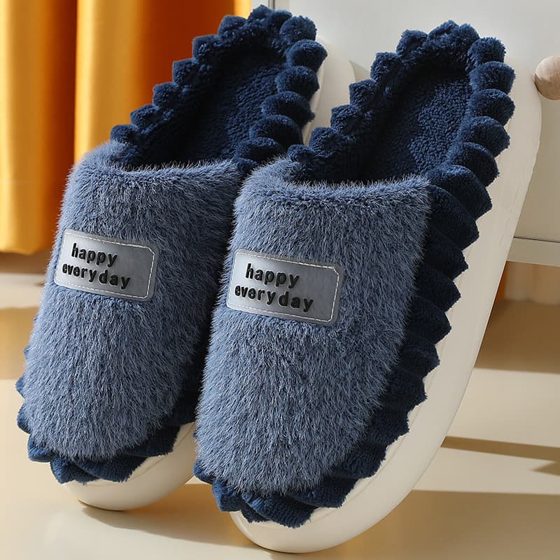 Chinelos de algodão masculino inverno Plus Size 47 casa interior 46 sapatos de algodão antiderrapante quente pelúcia eng