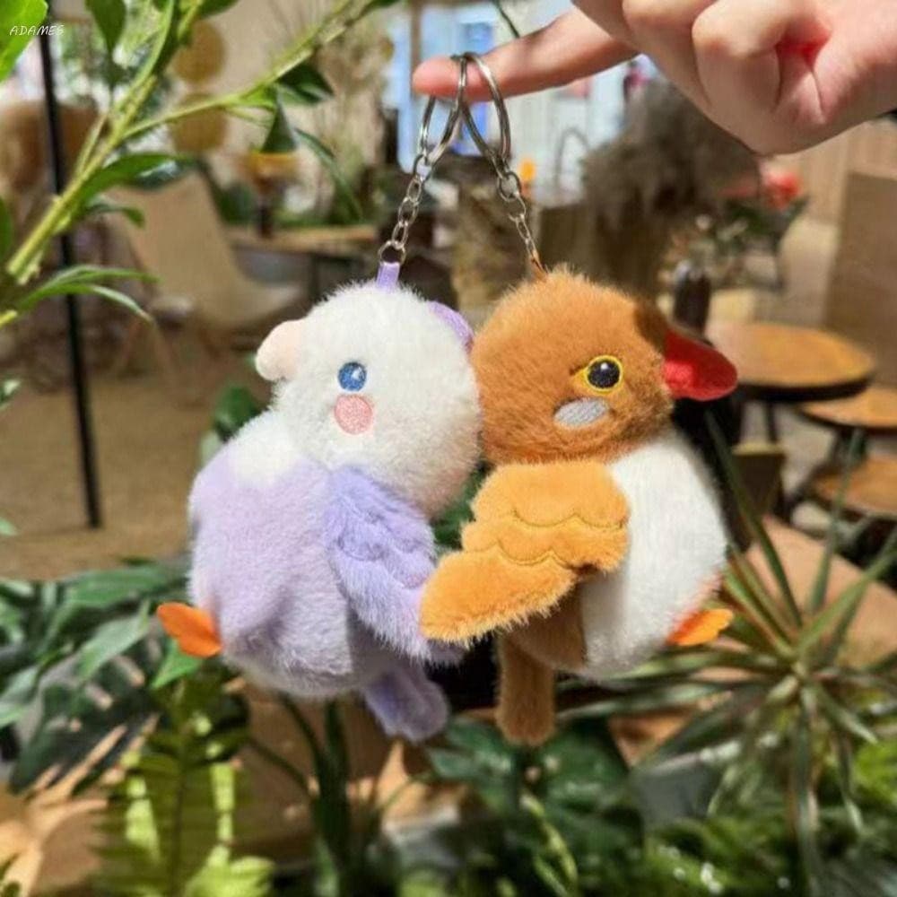 Chaveiro De Pelúcia De Pássaro ADAMES , Boneca Papagaio Realista De Animal Fofo , Chaveiros De Pássaros Peludos De Simul