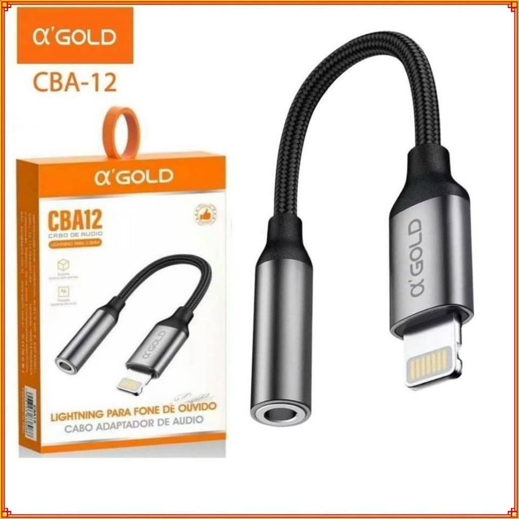 Cabo Adaptador de Fone Ouvido Lightning P2 P3 Compatível Com iPhone