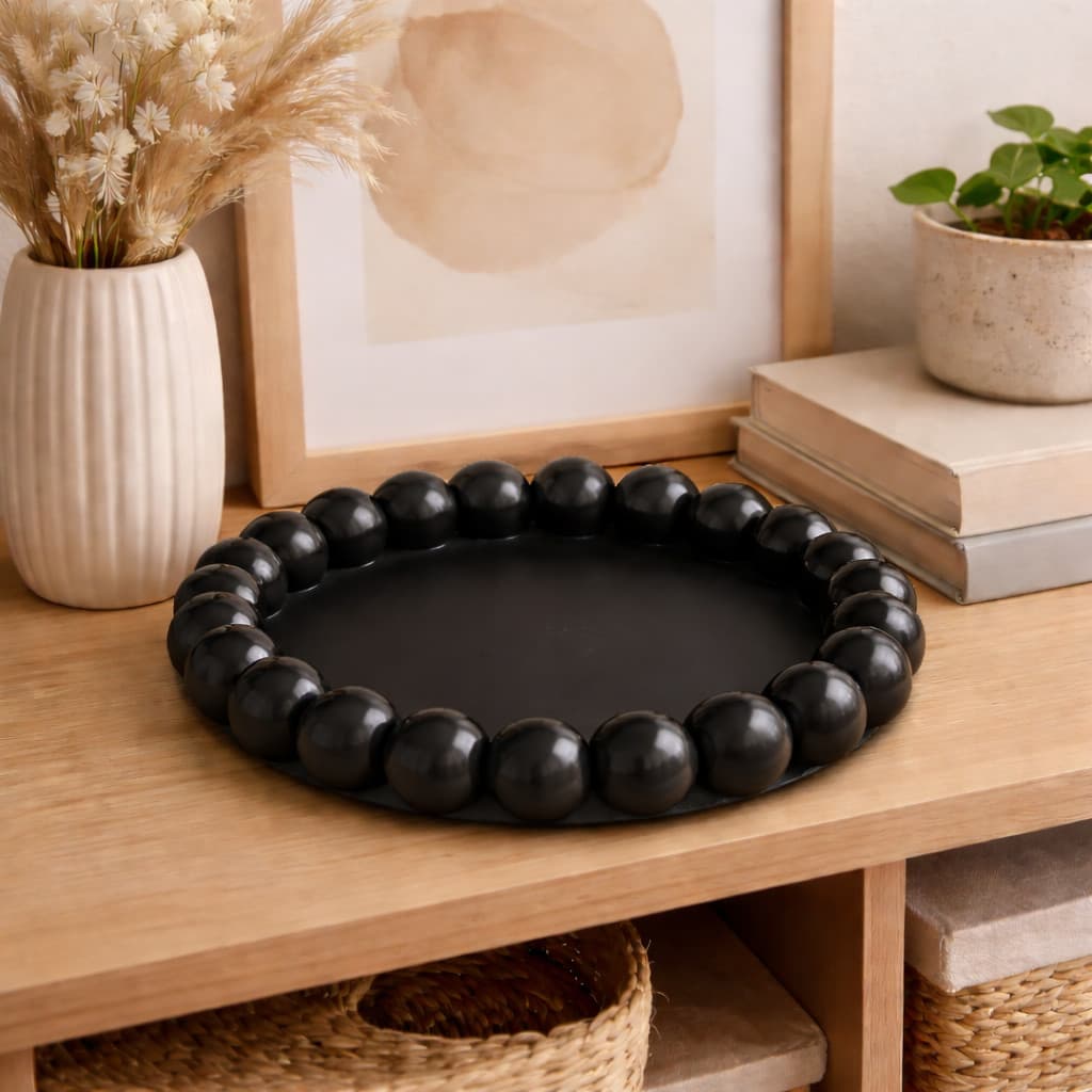 Bandeja Decorativa Borbulhante 14cm | Porta Joias e Chaves | Prato Organizador Moderno para Decoração de Casa