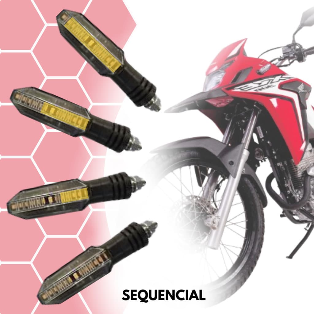 Pisca de Led Modelo Twister Sequencial Parafuso Titan150 Fan125 Xre300 Par